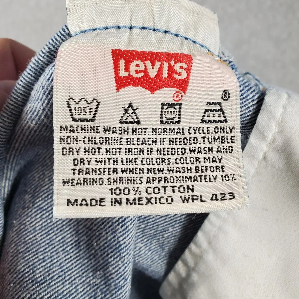 Vintage Levis 501 Jeans FITS 34X25 tag 38x34 Blue Denim Button Fly 90s *Hemmed